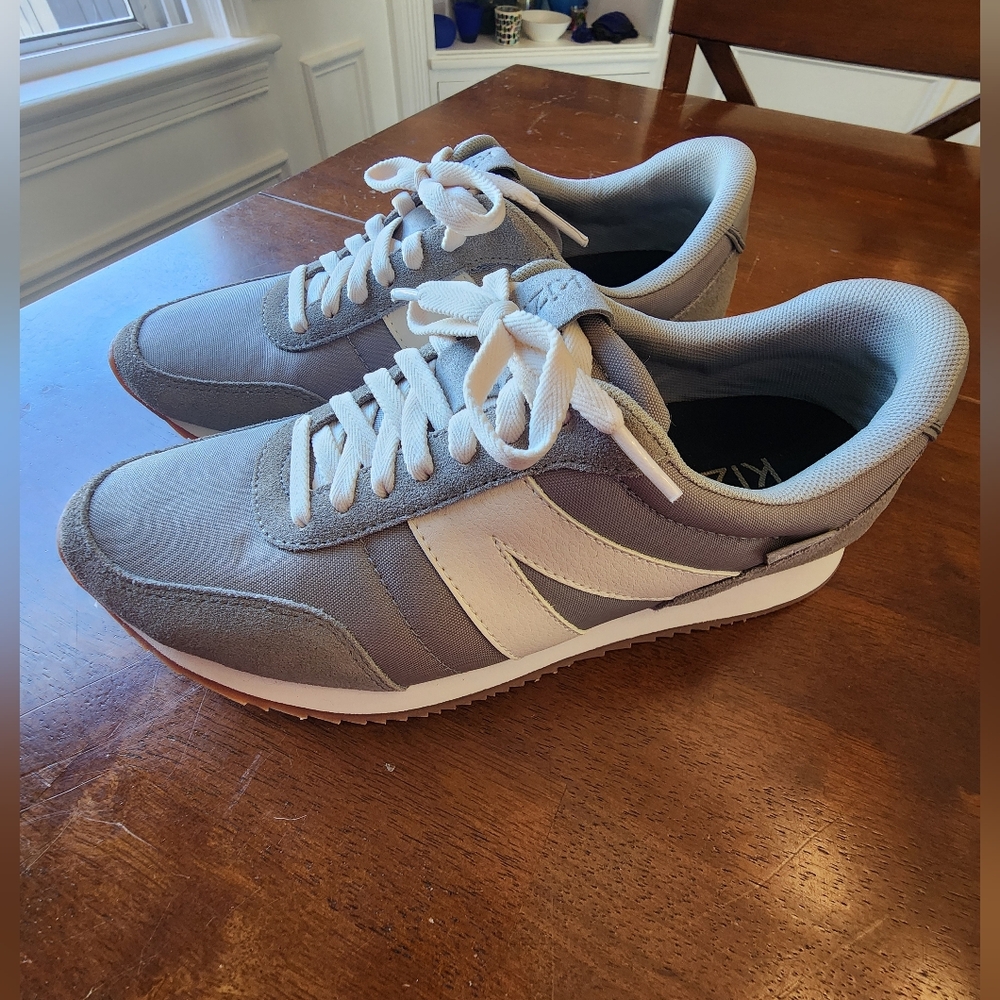 Kizik Gray and White Woman's Sneakers 9.5